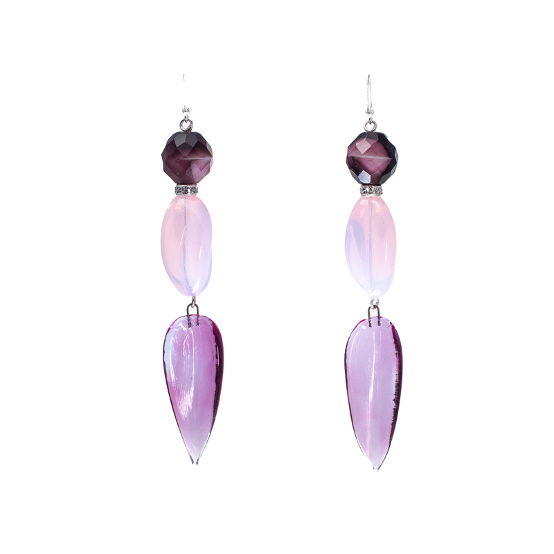 Purple and Lilac Drop Earrings